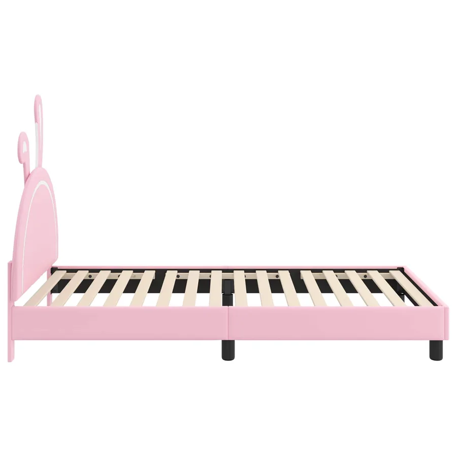 Cadre de lit pour enfants avec tête de lit Rose 90 x 190 cm PU - 6