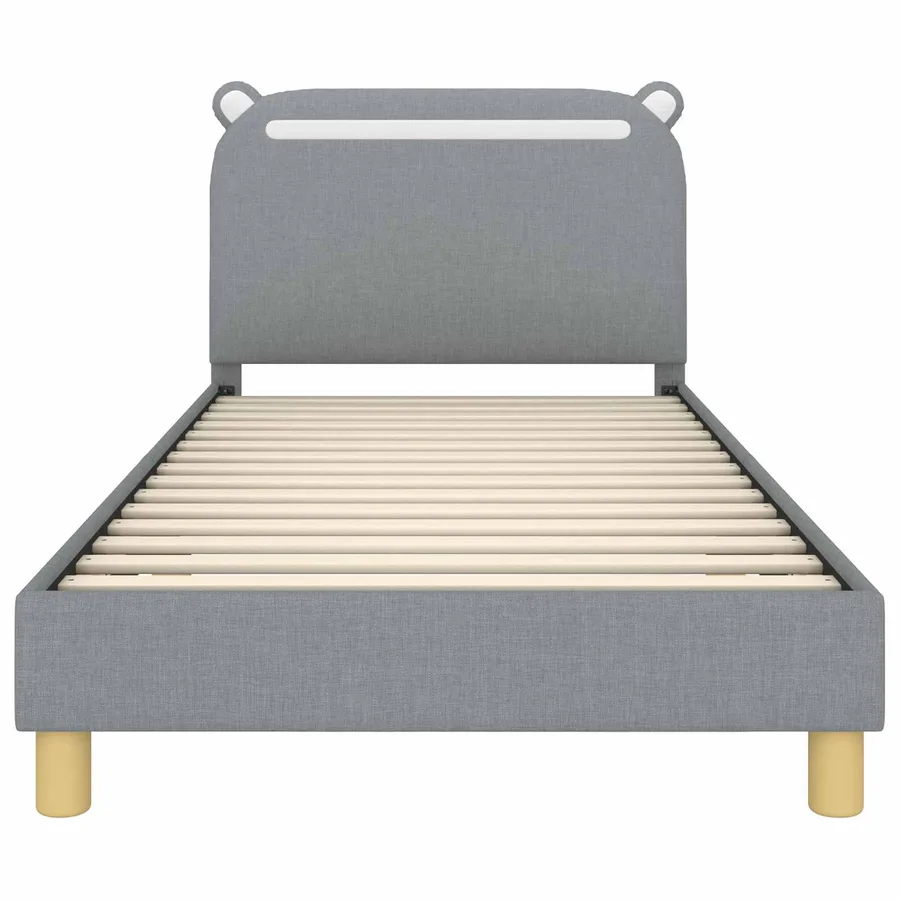 Cadre de lit pour enfants avec tête de lit Gris clair Tissu - 5