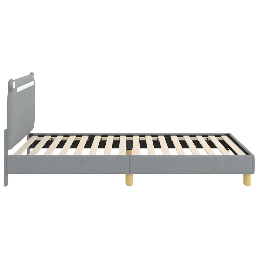 Cadre de lit pour enfants avec tête de lit Gris clair Tissu - 6