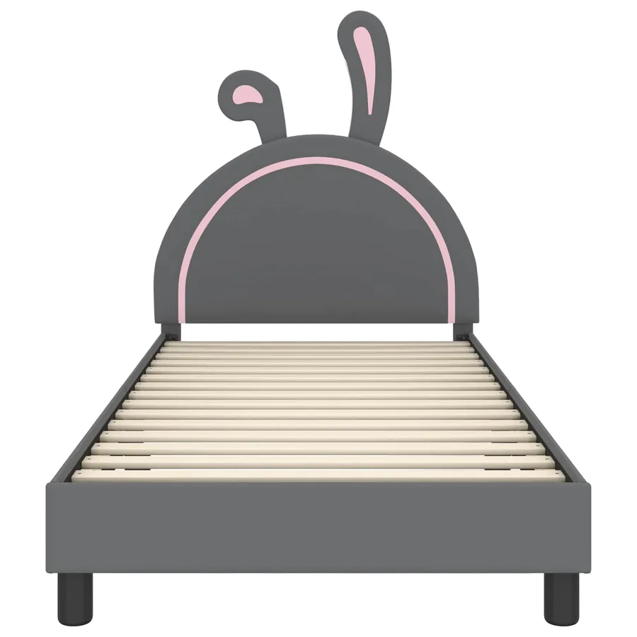 Cadre de lit pour enfants avec tête de lit Gris clair PU - 5