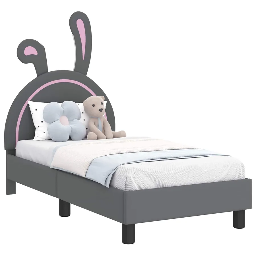 Cadre de lit pour tout-petit avec tête de lit Gris clair PU - 2