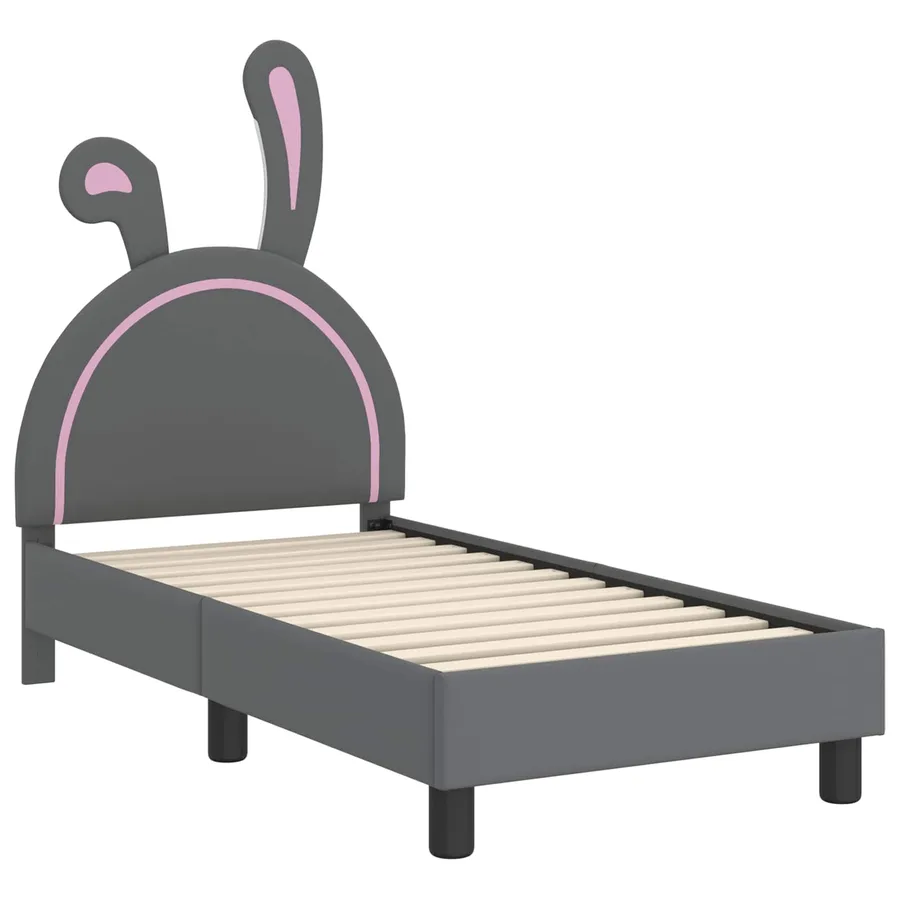 Cadre de lit pour tout-petit avec tête de lit Gris clair PU - 4