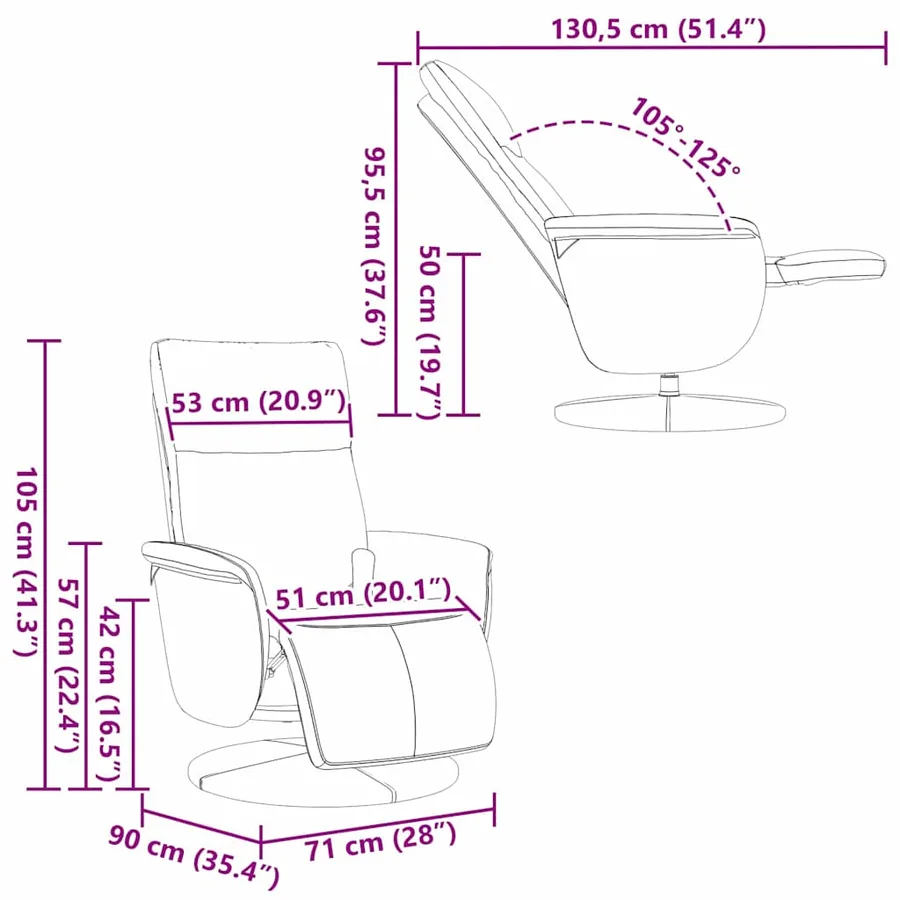 Fauteuil de massage inclinable Blanc 71 x 90 x 105 cm - 12