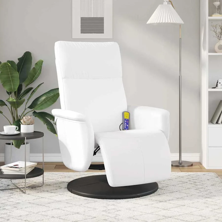 Fauteuil de massage inclinable Blanc 71 x 90 x 105 cm - 3