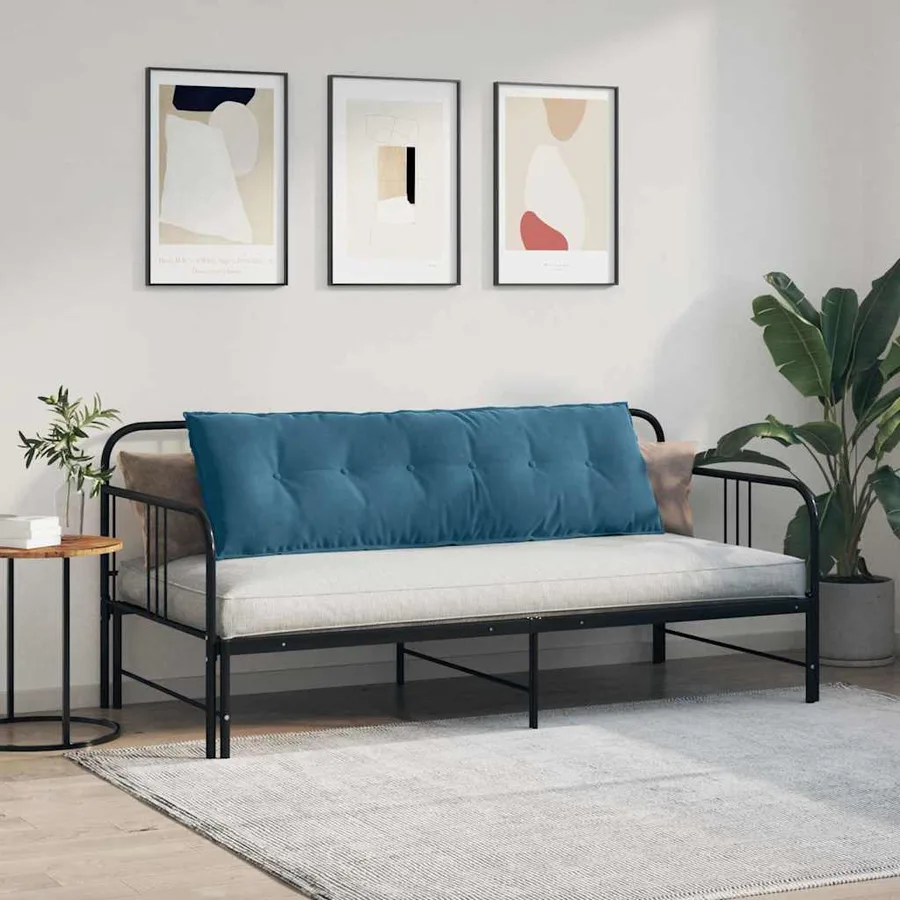 Coussin de Dos Bleu 160 x 50 cm Tissu en velours côtelé - 4