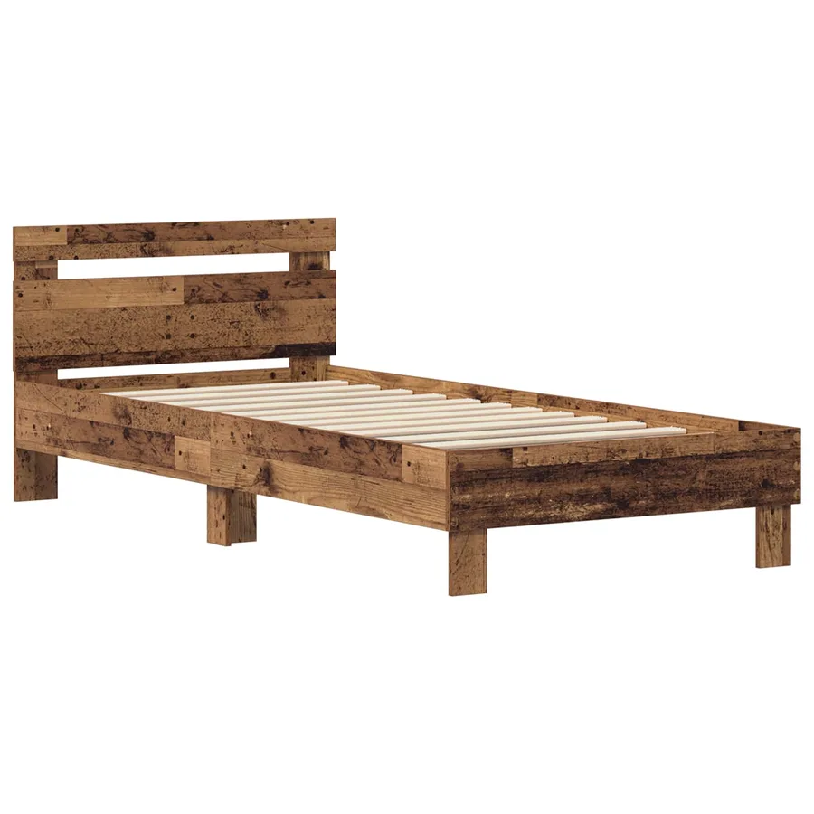 Cadre de lit Bois ancien 75 x 190 cm Bois d'ingénierie - 3