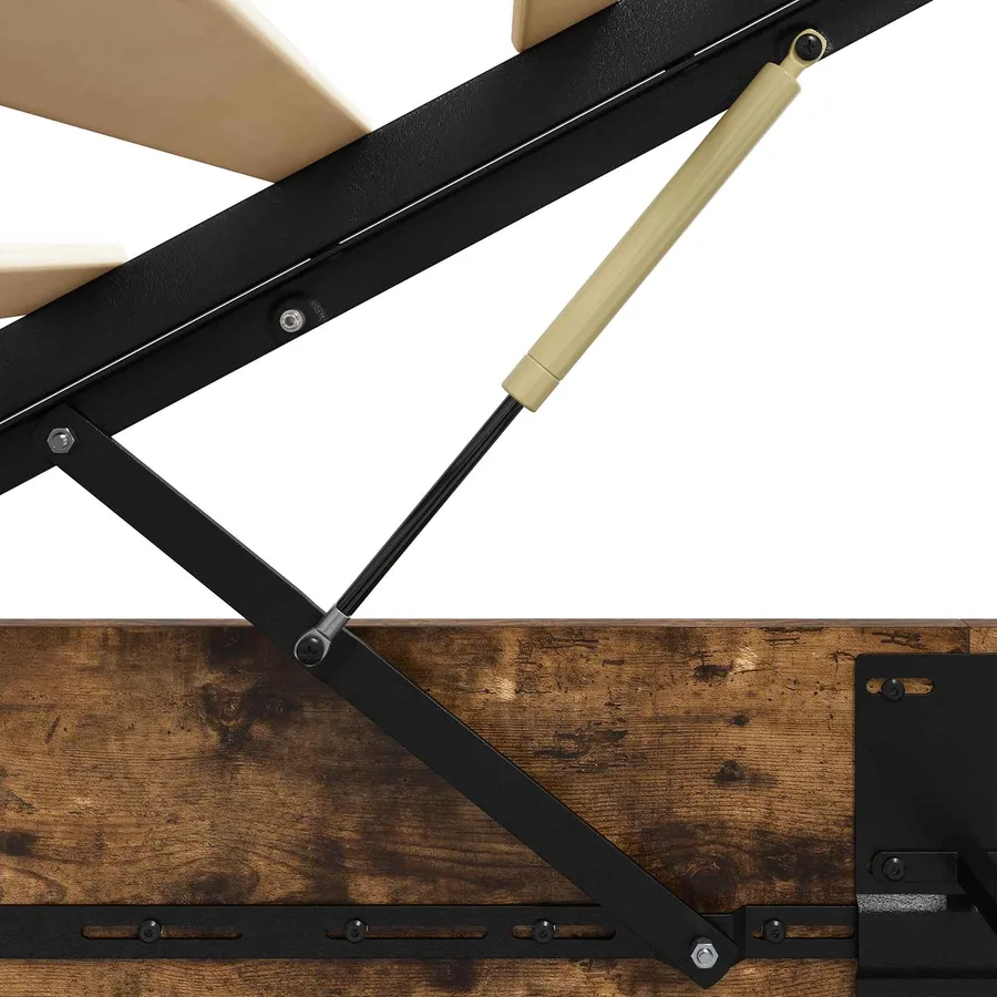 Cadre de lit ottoman Chêne Fumé 80,5 x 200 cm Bois d’ingénierie - 9