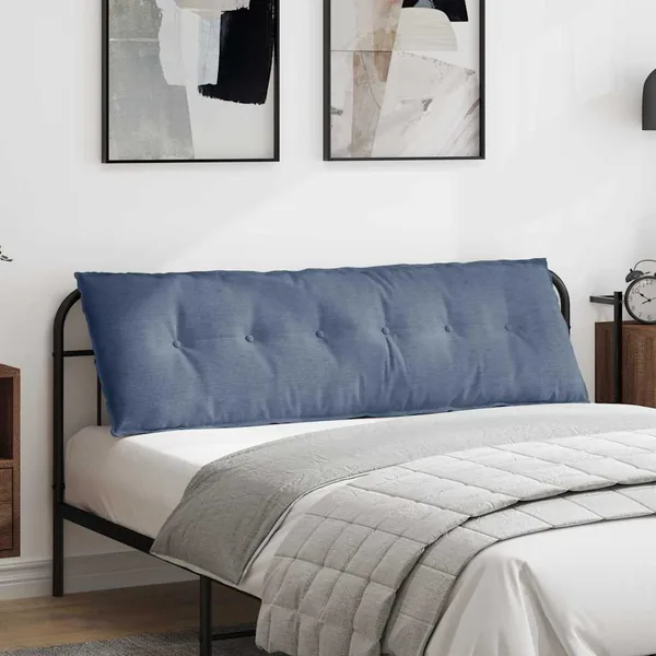 Coussin de Dos Bleu 160 x 50 cm Tissu en velours côtelé