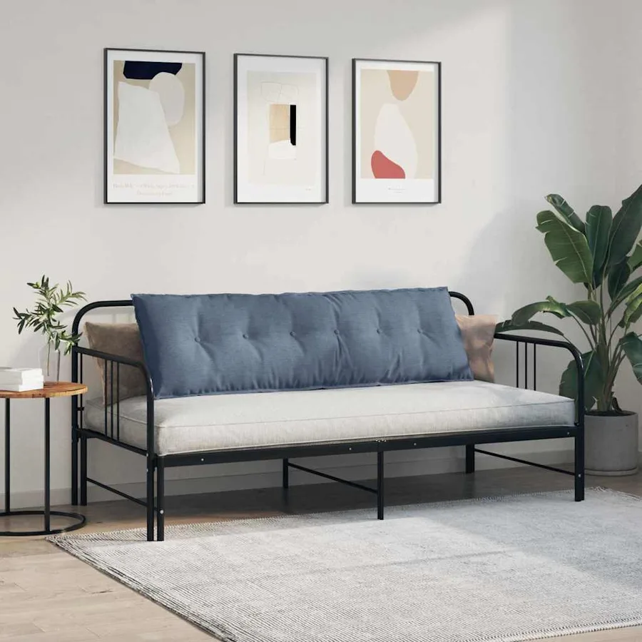 Coussin de Dos Bleu 160 x 50 cm Tissu en velours côtelé - 4