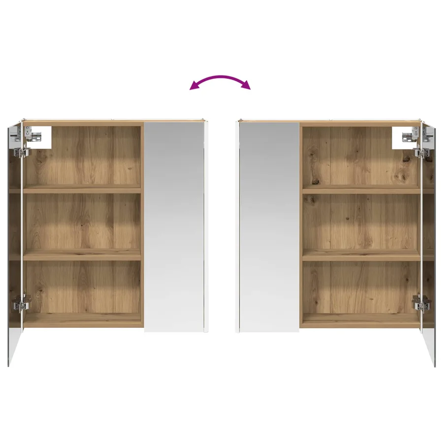 Armoire Miroir de Salle de Bain Chêne artisan - 12