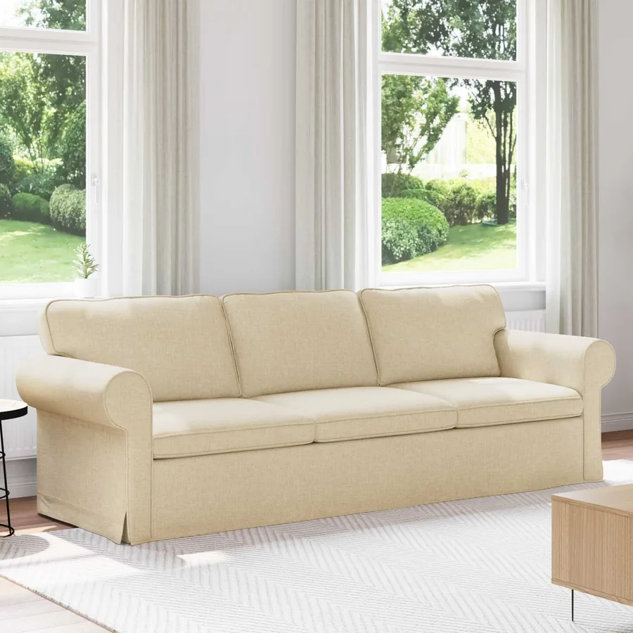 Canapé Crème 245 x 82 x 80 cm tissu