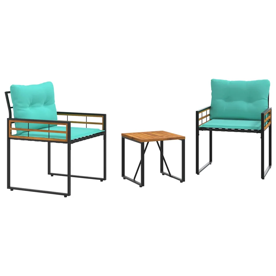 Ensemble de meubles d'extérieur avec coussin 3 pcs Turquoise - 2