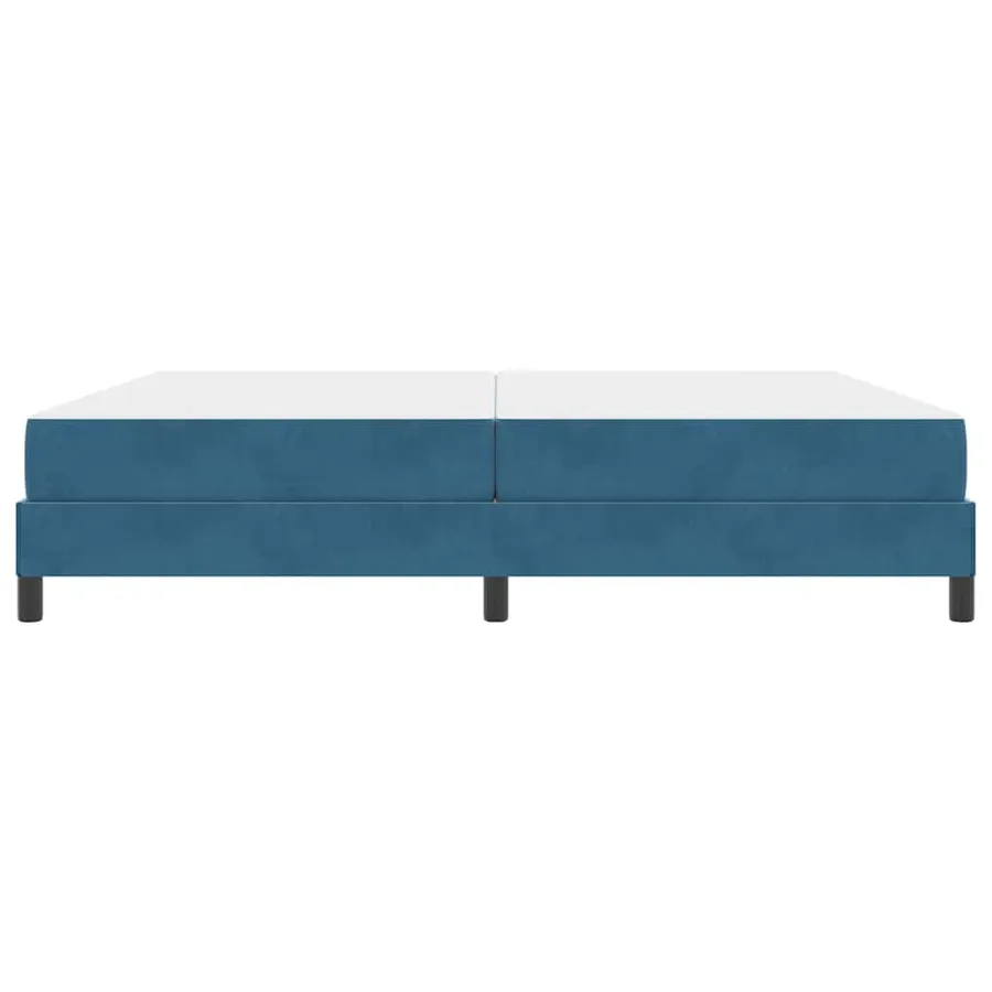 Lit à ressorts avec matelas Bleu foncé 200 x 220 cm tissu - 5
