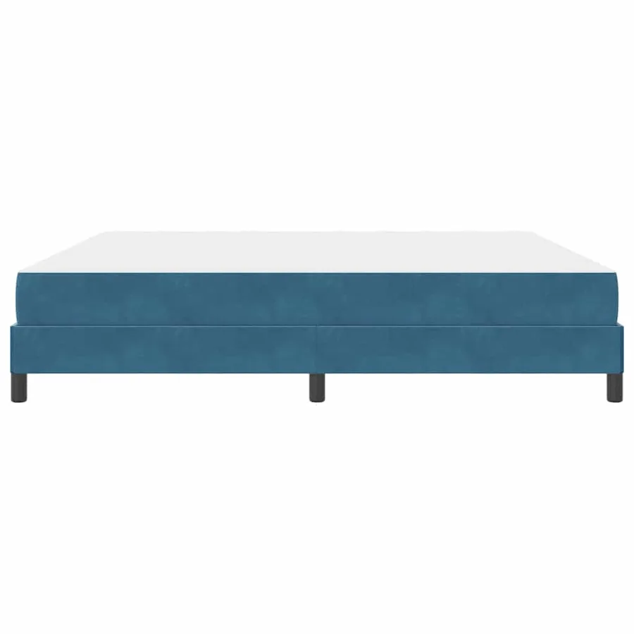 Lit à ressorts avec matelas Bleu foncé 200 x 220 cm tissu - 6