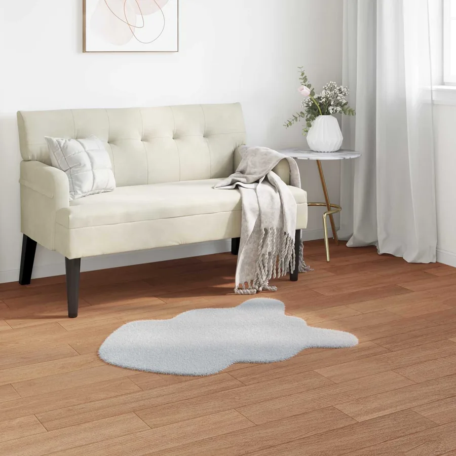 Tapis antidérapant en fausse de lapin OLITE Gris 80 x 120 cm