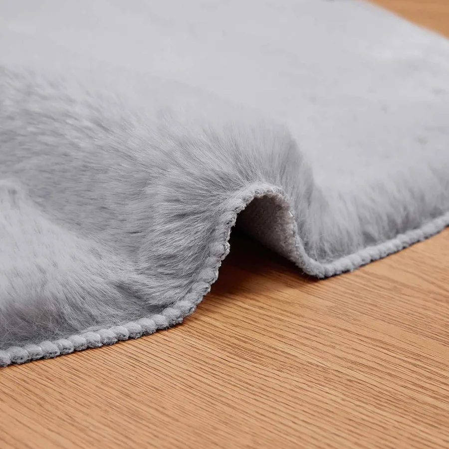 Tapis antidérapant en fausse de lapin OLITE Gris 80 x 120 cm - 5