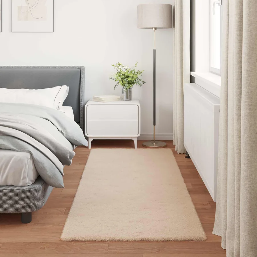 Tapis antidérapant en fausse de lapin OLITE Taupe 100 x 200 cm - 4