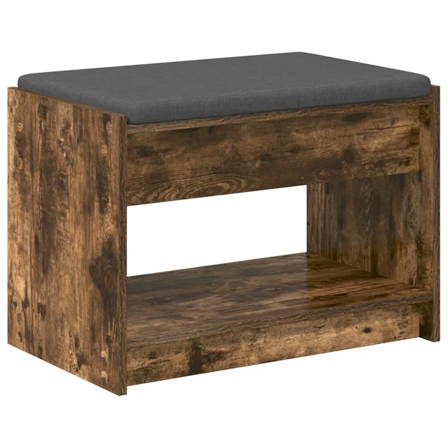 Banc d'entrée avec coussin Chêne Fumé 63 x 38 x 45 cm - 2