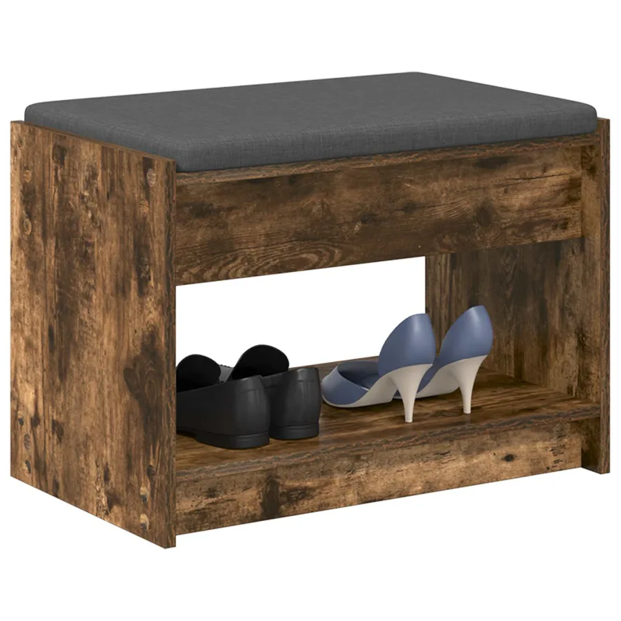 Banc d'entrée avec coussin Chêne Fumé 63 x 38 x 45 cm - 3