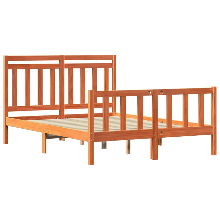 Cadre de lit Cire marron 205,5 x 155,5 x 100 cm - 3