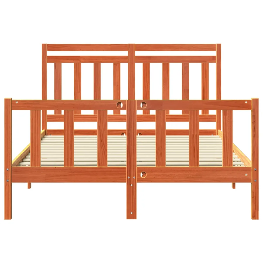 Cadre de lit Cire marron 205,5 x 155,5 x 100 cm - 4