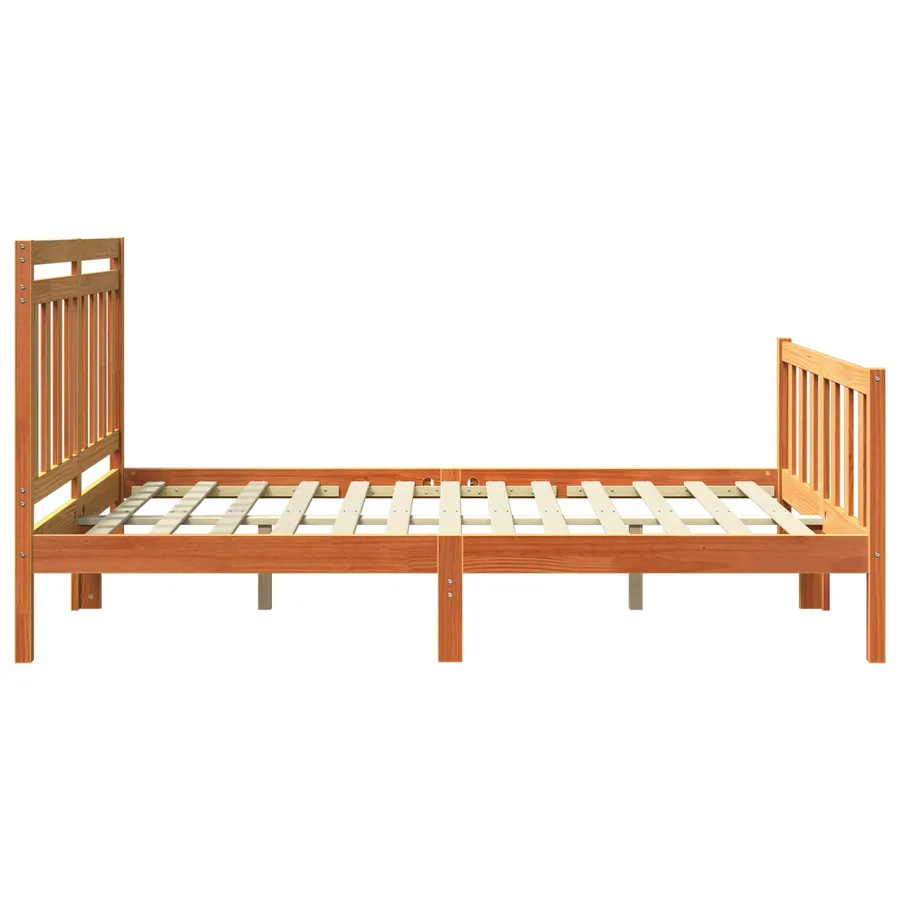 Cadre de lit Cire marron 205,5 x 155,5 x 100 cm - 5