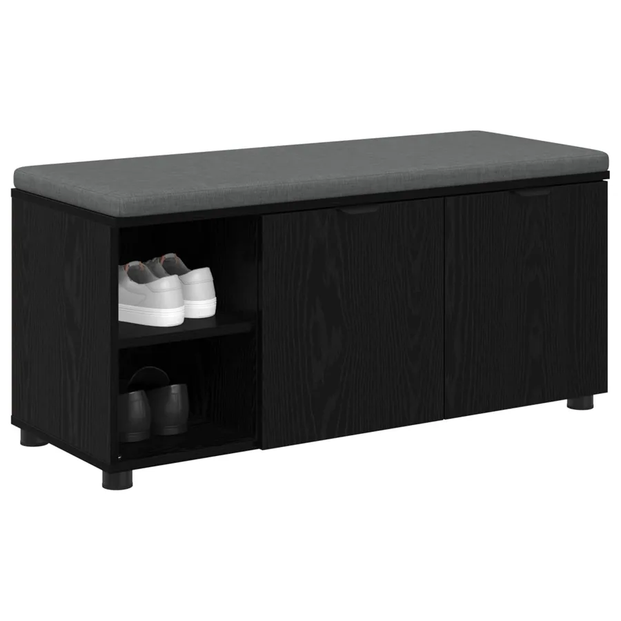 Banc d'entrée avec coussin Chêne Noir 100 x 38 x 46 cm - 3