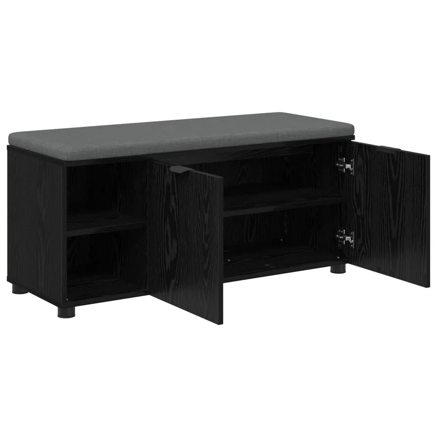 Banc d'entrée avec coussin Chêne Noir 100 x 38 x 46 cm - 5