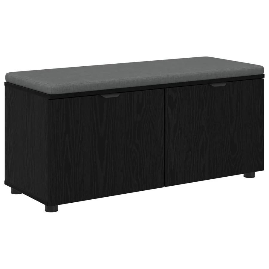Banc d'entrée avec coussin Chêne Noir 100 x 38 x 46 cm - 2