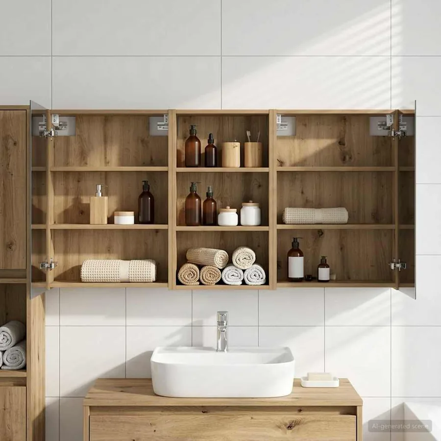 Ensemble de Meubles de Salle de Bain 3 pc 140 x 14,5 x 70 cm
