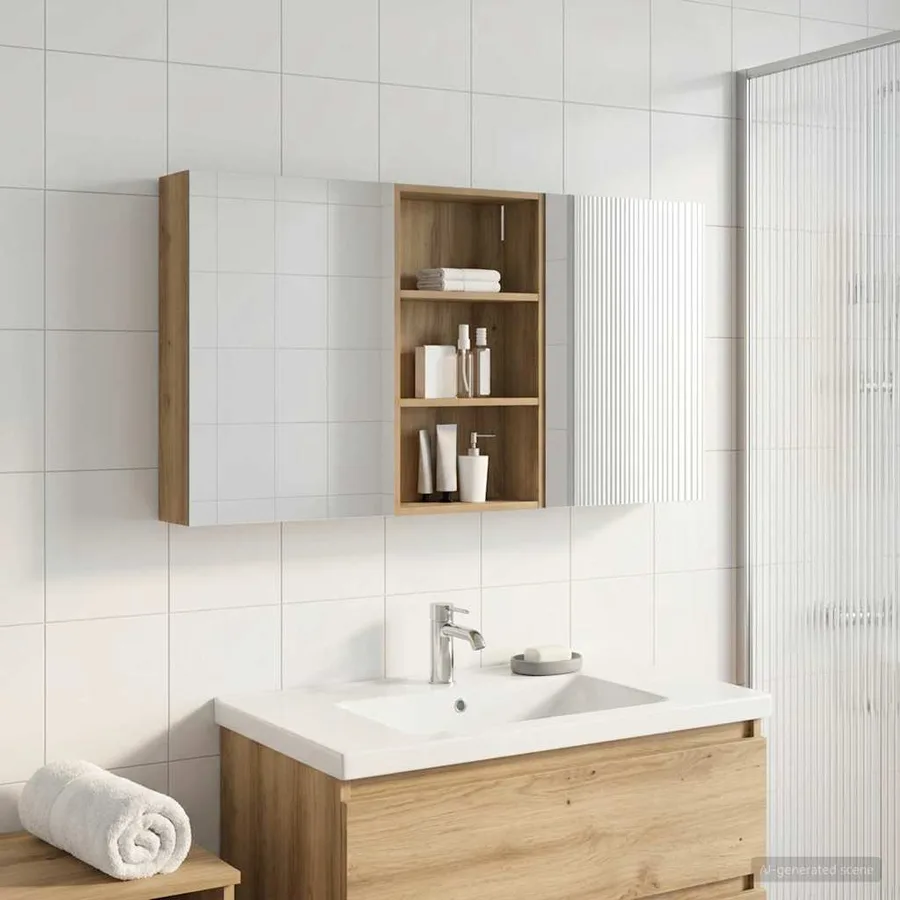 Ensemble de Meubles de Salle de Bain 3 pc 140 x 14,5 x 70 cm - 4