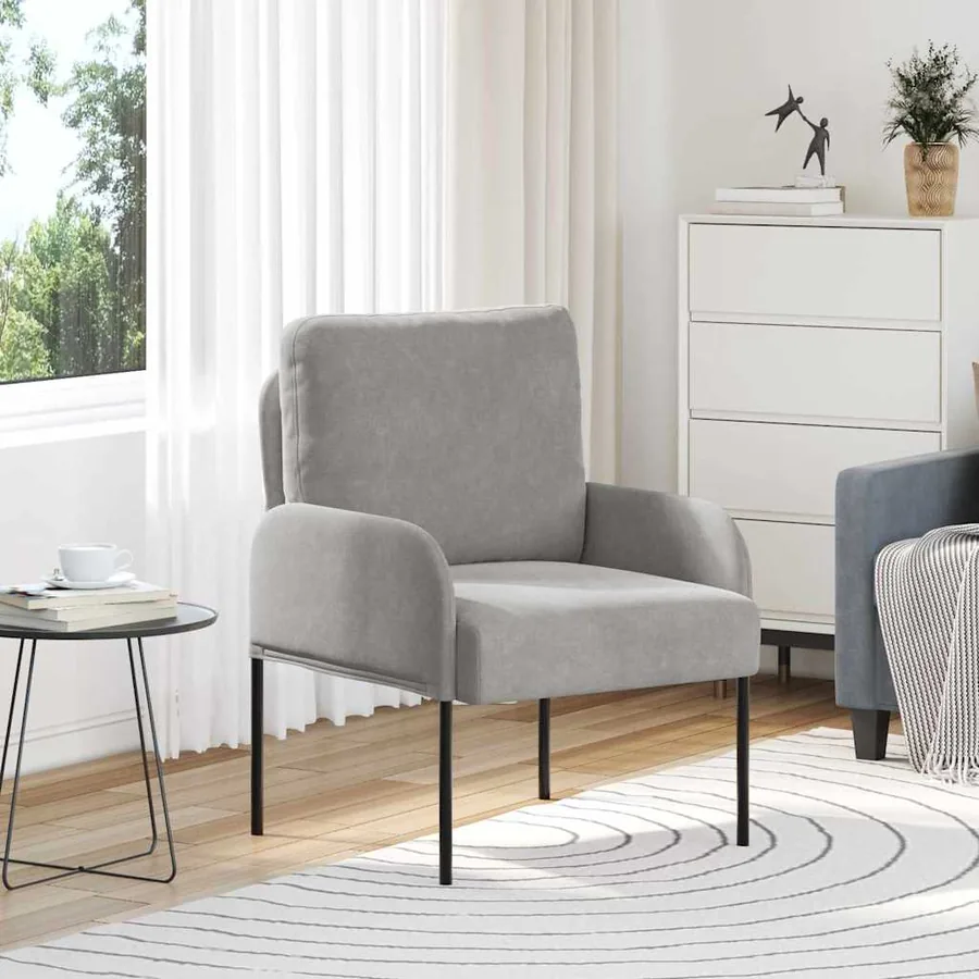 Canapés avec coussin 55cm Gris clair Contreplaqué