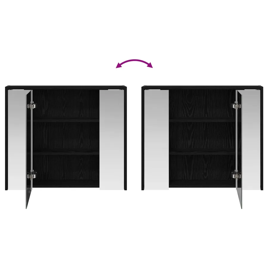 Armoire Miroir de Salle de Bain Chêne noir 73,5 x 16 x 62,5 cm - 8