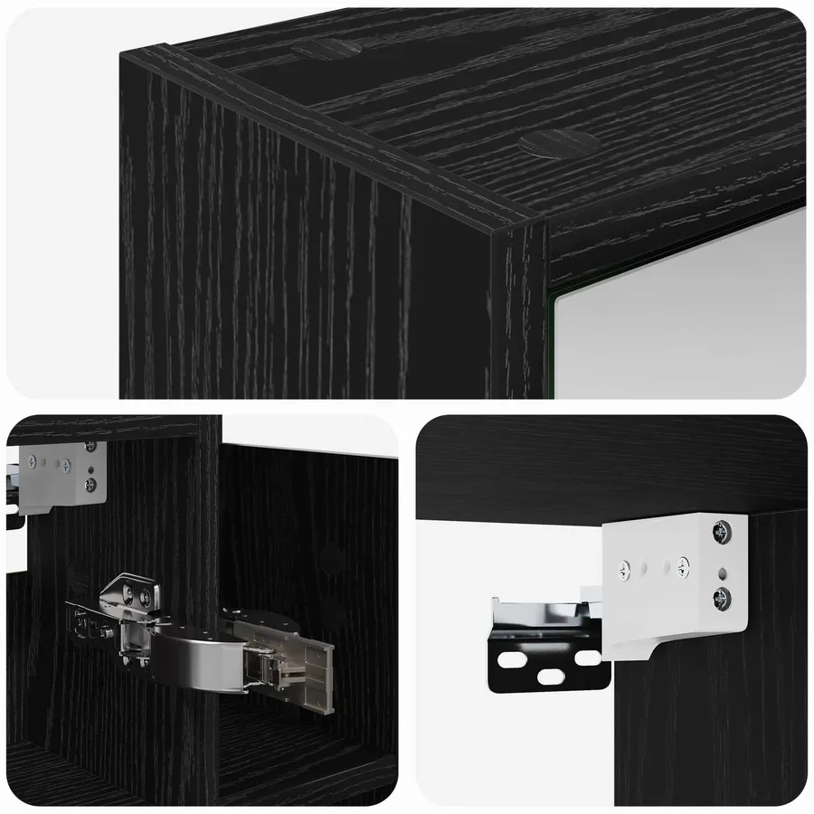 Armoire Miroir de Salle de Bain Chêne noir 73,5 x 16 x 62,5 cm - 9