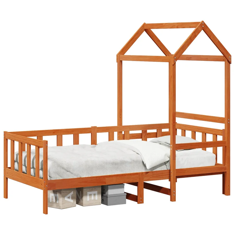 Ensemble Lit de Jour 2 pcs Cire marron Bois de pin massif - 2