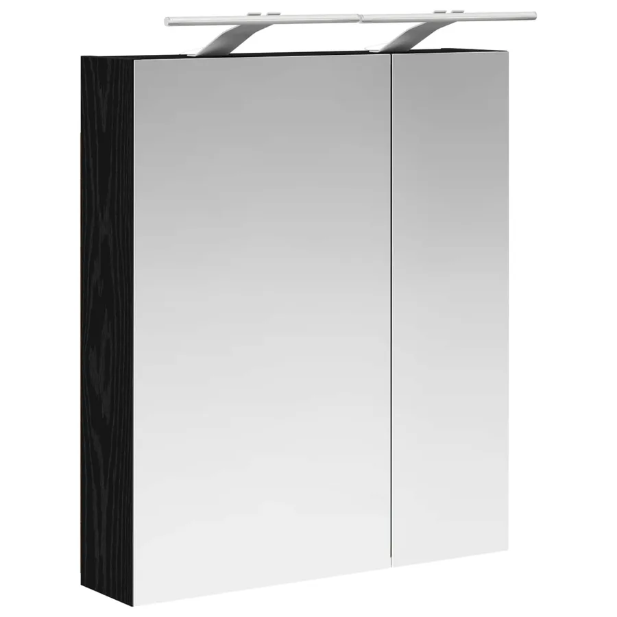 Armoire Miroir de Salle de Bain Chêne noir 60 x 14,5 x 70 cm - 5