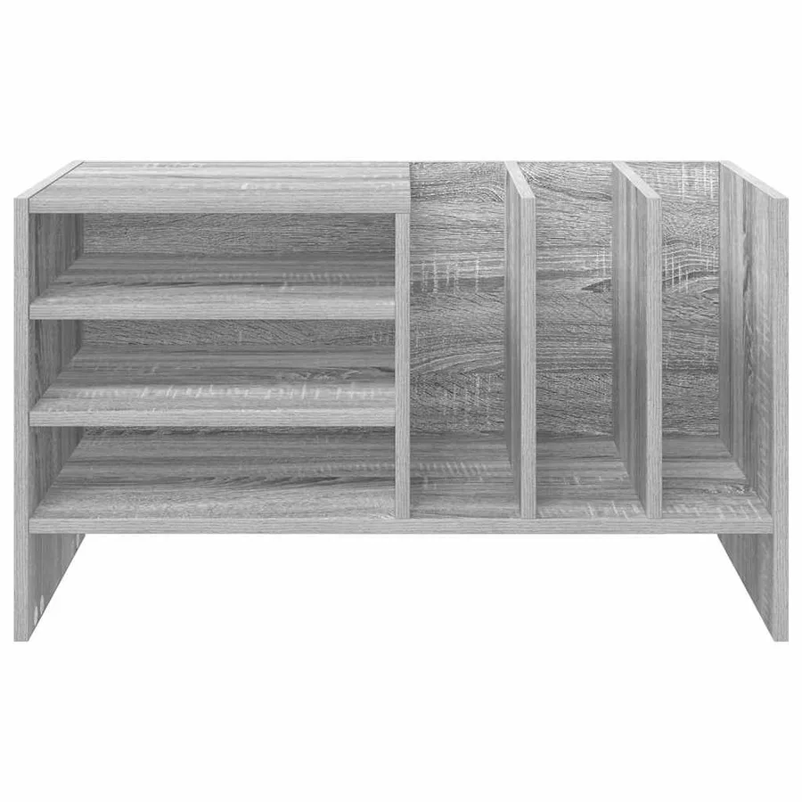 Meuble à vinyles avec étagère Gris Sonoma 78,5 x 35 x 45 cm - 5