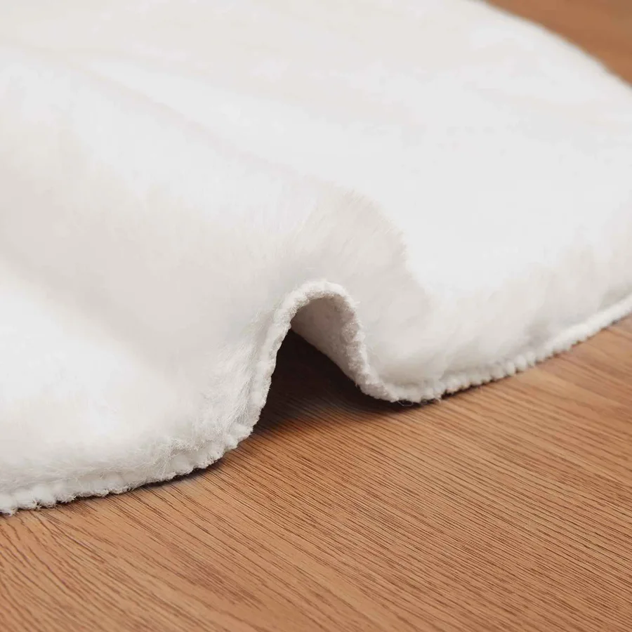 Tapis antidérapant en fausse de lapin OLITE Blanc 50 x 80 cm - 5