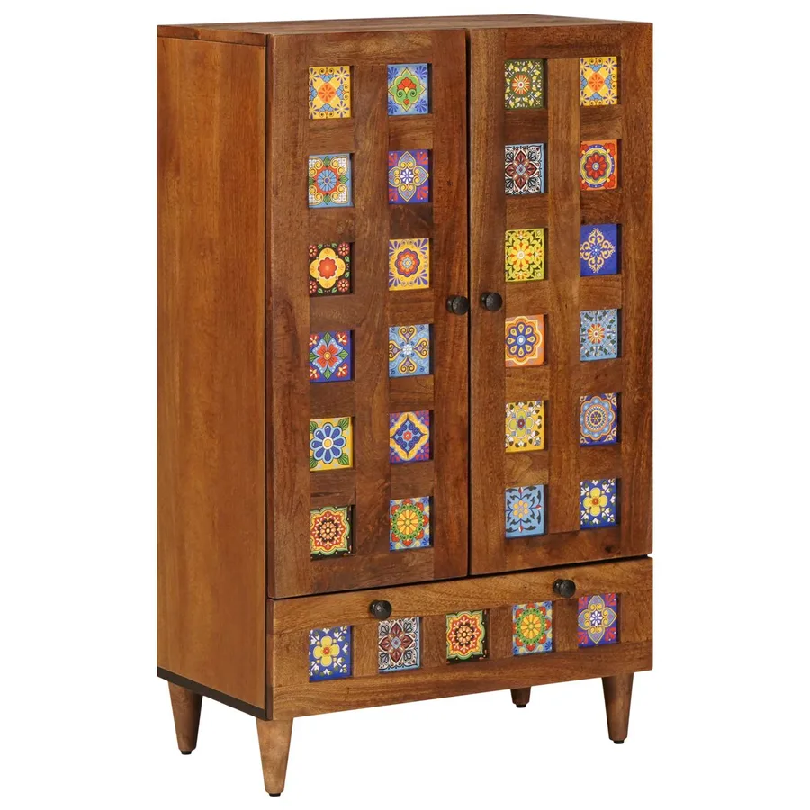 Haut Armoire Noyer 60 x 33,5 x 100 cm Bois de mangue massif - 2