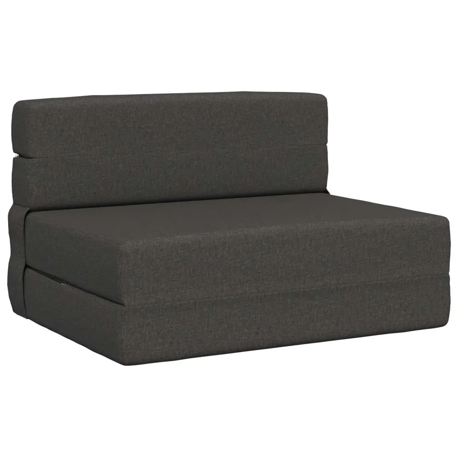 Canapé-lit pliable Gris foncé 100 x 80 x 60 cm Tissu - 2