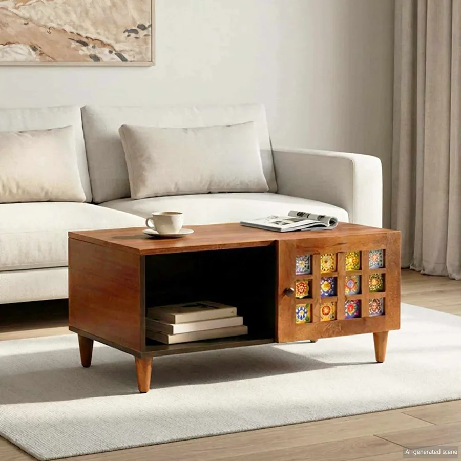 Table basse Marron 80 x 50 x 40 cm Bois de mangue massif