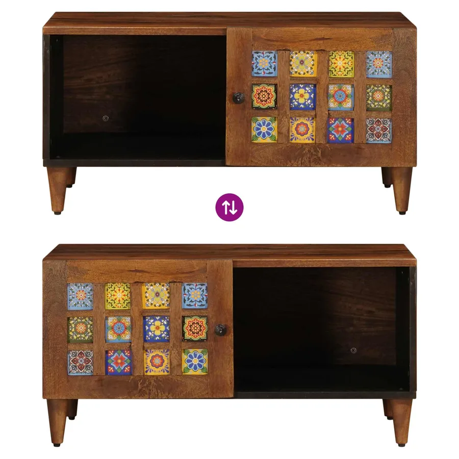 Table basse Marron 80 x 50 x 40 cm Bois de mangue massif - 11