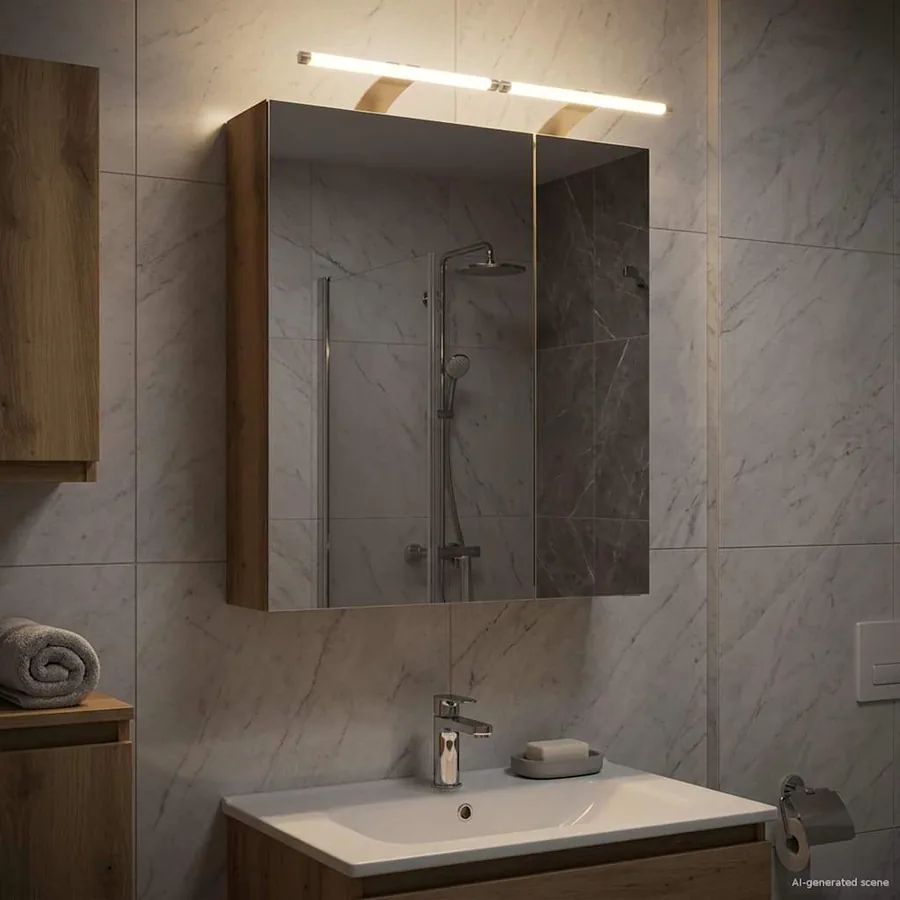 Armoire Miroir de Salle de Bain Chêne artisan 60 x 14,5 x 70 cm