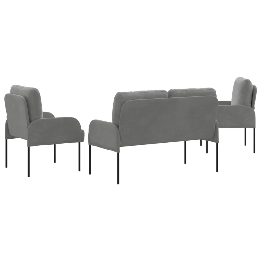 Ensembles de canapés 3 pcs Gris foncé 115 x 56 x 80 cm - 7