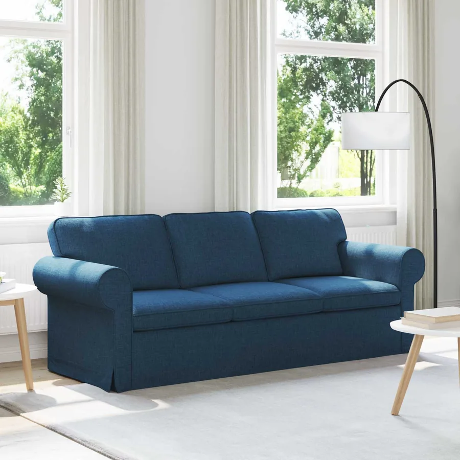 Canapé Bleu 215 x 82 x 80 cm tissu