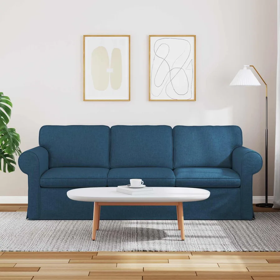 Canapé Bleu 215 x 82 x 80 cm tissu - 3