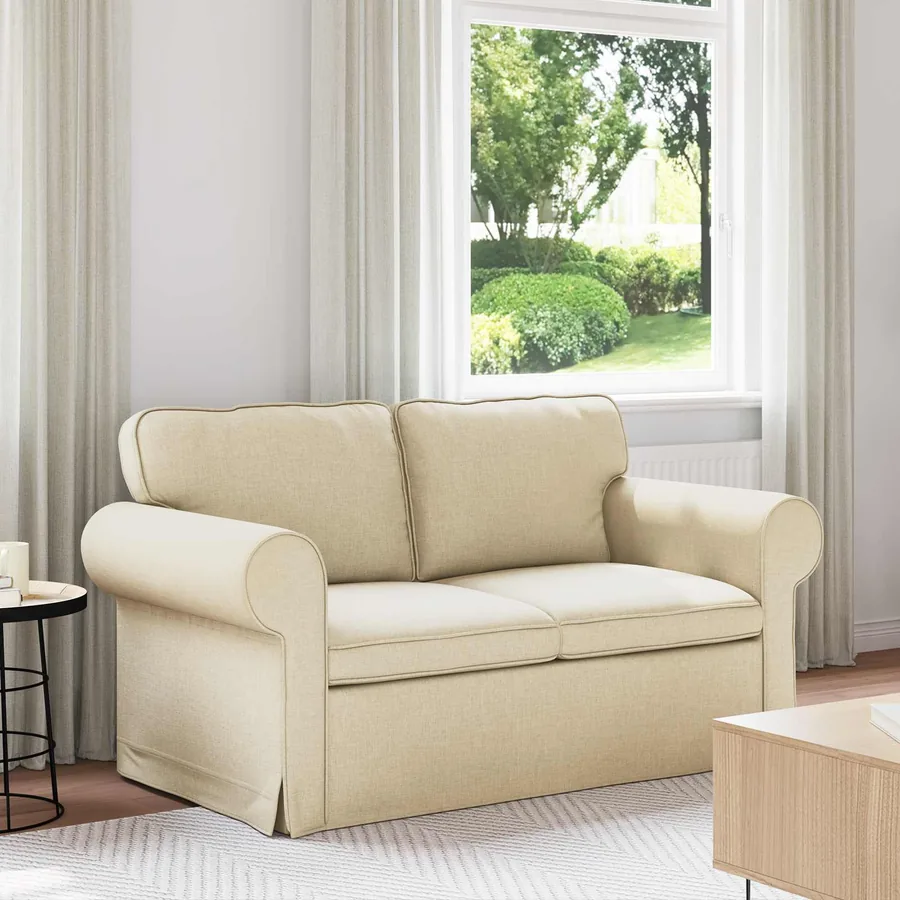 Canapé Crème 155 x 82 x 80 cm tissu