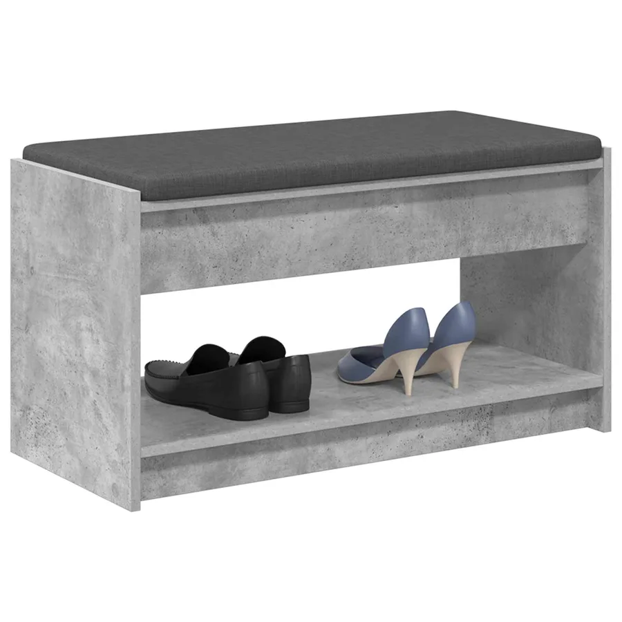 Banc d'entrée avec coussin Gris Béton 83 x 38 x 45 cm - 3
