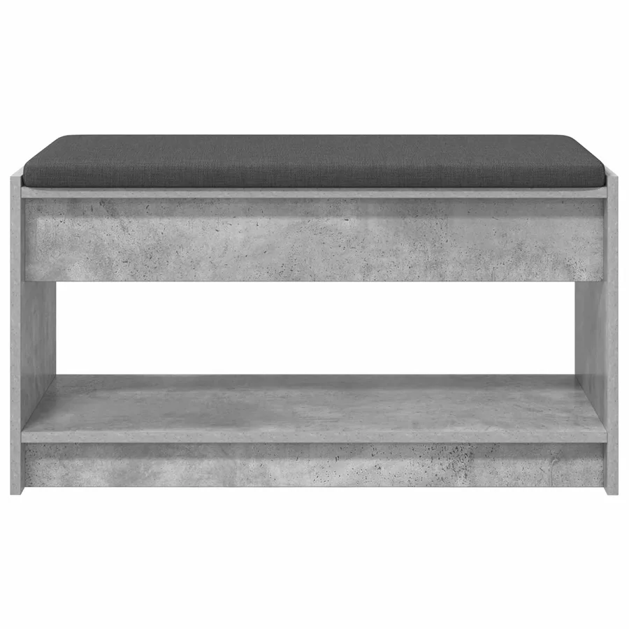 Banc d'entrée avec coussin Gris Béton 83 x 38 x 45 cm - 5