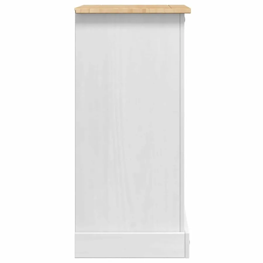 Table de chevet Corona Blanc 53 x 39 x 84 cm Pin massif - 7